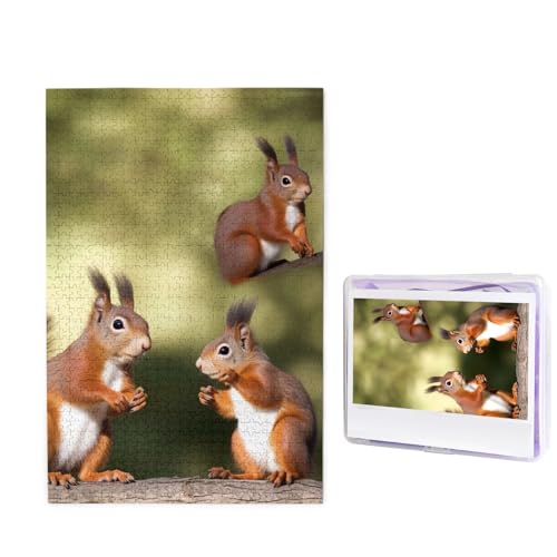 1000-teiliges Puzzle für Erwachsene, herausforderndes Holzpuzzle, niedliche Eichhörnchen, Fotopuzzle, individuelles Bilderpuzzle für Erwachsene und Kinder, Familienspielabende, 50 x 49,5 cm Puzzle 1000-teiliges Puzzle für Erwachsene, herausforderndes Holzpuzzle, niedliche Eichhörnchen, Fotopuzzle, individuelles Bilderpuzzle für Erwachsene und Kinder, Familienspielabende, 50 x 49,5 cm Puzzle von KLOPH