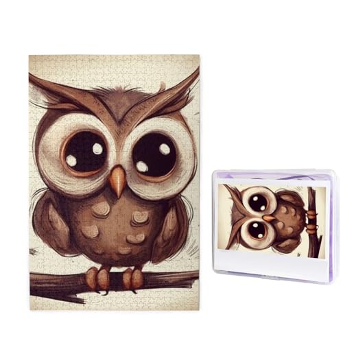 1000-teiliges Puzzle für Erwachsene, herausforderndes Holzpuzzle, niedliche Eule, Fotopuzzle, individuelles Bild, Puzzle für Erwachsene und Kinder, Familienspielabende, 50 x 49,5 cm Puzzle 1000-teiliges Puzzle für Erwachsene, herausforderndes Holzpuzzle, niedliche Eule, Fotopuzzle, individuelles Bild, Puzzle für Erwachsene und Kinder, Familienspielabende, 50 x 49,5 cm Puzzle von KLOPH