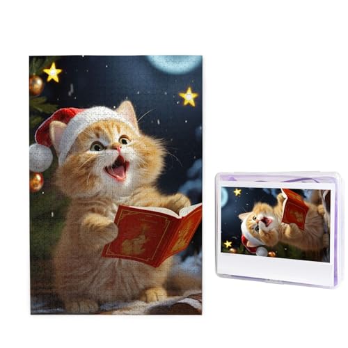 1000-teiliges Puzzle für Erwachsene, herausforderndes Holzpuzzle, niedliche Katze, singt Weihnachtslieder, Fotopuzzle, individuelles Bilderpuzzle für Erwachsene und Kinder, Familienspielabende, 50 x 1000-teiliges Puzzle für Erwachsene, herausforderndes Holzpuzzle, niedliche Katze, singt Weihnachtslieder, Fotopuzzle, individuelles Bilderpuzzle für Erwachsene und Kinder, Familienspielabende, 50 x von KLOPH
