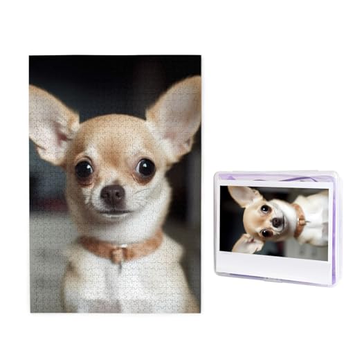 1000-teiliges Puzzle für Erwachsene, herausforderndes Holzpuzzle, niedlicher Chihuahua, Fotopuzzle, individuelles Bild, Puzzle für Erwachsene und Kinder, Familienspielabende, 50 x 49,5 cm Puzzle 1000-teiliges Puzzle für Erwachsene, herausforderndes Holzpuzzle, niedlicher Chihuahua, Fotopuzzle, individuelles Bild, Puzzle für Erwachsene und Kinder, Familienspielabende, 50 x 49,5 cm Puzzle von KLOPH