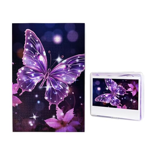 1000-teiliges Puzzle für Erwachsene, herausforderndes Holzpuzzle, niedlicher violetter Schmetterling, Fotopuzzle, individuelles Bilderpuzzle für Erwachsene und Kinder, Familienspielabende, 50 x 49,5 1000-teiliges Puzzle für Erwachsene, herausforderndes Holzpuzzle, niedlicher violetter Schmetterling, Fotopuzzle, individuelles Bilderpuzzle für Erwachsene und Kinder, Familienspielabende, 50 x 49,5 von KLOPH