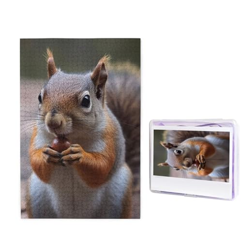 1000-teiliges Puzzle für Erwachsene, herausforderndes Holzpuzzle, niedliches Eichhörnchen, Fotopuzzle, individuelles Bilderpuzzle für Erwachsene und Kinder, Familienspielabende, 50 x 49,5 cm Puzzle 1000-teiliges Puzzle für Erwachsene, herausforderndes Holzpuzzle, niedliches Eichhörnchen, Fotopuzzle, individuelles Bilderpuzzle für Erwachsene und Kinder, Familienspielabende, 50 x 49,5 cm Puzzle von KLOPH