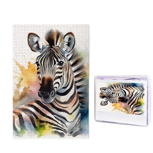 1000-teiliges Puzzle für Erwachsene, herausforderndes Holzpuzzle, niedliches Zebra-Aquarell-Fotopuzzle, individuelles Bilderpuzzle für Erwachsene und Kinder, Familienspielabende, 50 x 49,5 cm Puzzle 1000-teiliges Puzzle für Erwachsene, herausforderndes Holzpuzzle, niedliches Zebra-Aquarell-Fotopuzzle, individuelles Bilderpuzzle für Erwachsene und Kinder, Familienspielabende, 50 x 49,5 cm Puzzle von KLOPH