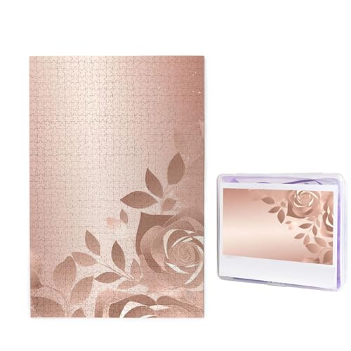 1000-teiliges Puzzle für Erwachsene, herausforderndes Holzpuzzle, rotgoldene Tapete, Fotopuzzle, individuelles Bilderpuzzle für Erwachsene und Kinder, Familienspielabende, 50 x 49,5 cm Puzzle von KLOPH