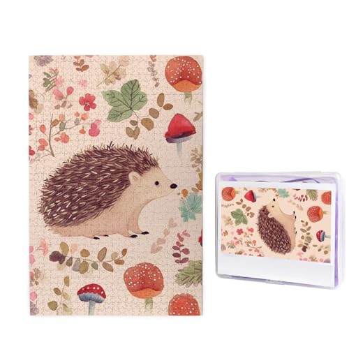 1000-teiliges Puzzle für Erwachsene, herausforderndes Holzpuzzle, schöner Igel, Fotopuzzle, individuelles Bilderpuzzle für Erwachsene und Kinder, Familienspielabende, 50 x 49,5 cm Puzzle 1000-teiliges Puzzle für Erwachsene, herausforderndes Holzpuzzle, schöner Igel, Fotopuzzle, individuelles Bilderpuzzle für Erwachsene und Kinder, Familienspielabende, 50 x 49,5 cm Puzzle von KLOPH