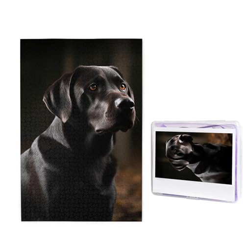 1000-teiliges Puzzle für Erwachsene, herausforderndes Holzpuzzle, schwarzer Labrador, Fotopuzzle, individuelles Bilderpuzzle für Erwachsene und Kinder, Familienspielabende, 50 x 49,5 cm Puzzle 1000-teiliges Puzzle für Erwachsene, herausforderndes Holzpuzzle, schwarzer Labrador, Fotopuzzle, individuelles Bilderpuzzle für Erwachsene und Kinder, Familienspielabende, 50 x 49,5 cm Puzzle von KLOPH
