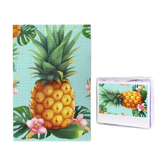 1000-teiliges Puzzle für Erwachsene, herausforderndes Holzpuzzle, tropische Ananas, Fotopuzzle, individuelles personalisiertes Bilderpuzzle für Erwachsene und Kinder, Familienspielabende, 50 x 49,5 cm 1000-teiliges Puzzle für Erwachsene, herausforderndes Holzpuzzle, tropische Ananas, Fotopuzzle, individuelles personalisiertes Bilderpuzzle für Erwachsene und Kinder, Familienspielabende, 50 x 49,5 cm von KLOPH