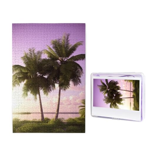 1000-teiliges Puzzle für Erwachsene, herausforderndes Holzpuzzle, tropischer Baum, Rosa, Fotopuzzle, individuelles Bilderpuzzle für Erwachsene und Kinder, Familienspielabende, 50 x 49,5 cm Puzzle 1000-teiliges Puzzle für Erwachsene, herausforderndes Holzpuzzle, tropischer Baum, Rosa, Fotopuzzle, individuelles Bilderpuzzle für Erwachsene und Kinder, Familienspielabende, 50 x 49,5 cm Puzzle von KLOPH