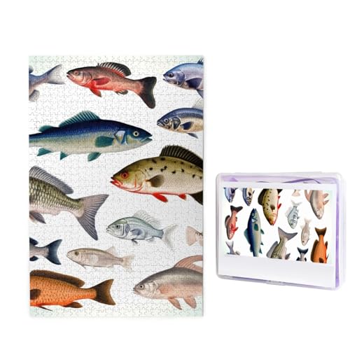 1000-teiliges Puzzle für Erwachsene, herausforderndes Holzpuzzle, verschiedene Fische, Fotopuzzle, individuelles Bild, Puzzle für Erwachsene und Kinder, Familienspielabende, 50 x 49,5 cm Puzzle 1000-teiliges Puzzle für Erwachsene, herausforderndes Holzpuzzle, verschiedene Fische, Fotopuzzle, individuelles Bild, Puzzle für Erwachsene und Kinder, Familienspielabende, 50 x 49,5 cm Puzzle von KLOPH