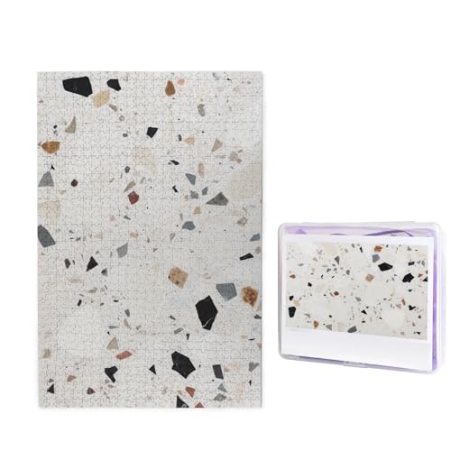 1000-teiliges Puzzle für Erwachsene, herausforderndes Holzpuzzle, weißes Terrazzo, Fotopuzzle, individuelles Bilderpuzzle für Erwachsene und Kinder, Familienspielabende, 50 x 49,5 cm Puzzle von KLOPH