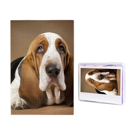 1000-teiliges Puzzle für Erwachsene, herausforderndes Holzpuzzle Basset Hound, Fotopuzzle, individuelles Bilderpuzzle für Erwachsene und Kinder, Familienspielabende, 50 x 49,5 cm Puzzle 1000-teiliges Puzzle für Erwachsene, herausforderndes Holzpuzzle Basset Hound, Fotopuzzle, individuelles Bilderpuzzle für Erwachsene und Kinder, Familienspielabende, 50 x 49,5 cm Puzzle von KLOPH