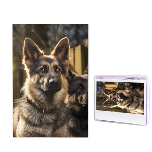 1000-teiliges Puzzle für Erwachsene, herausforderndes Holzpuzzle Deutscher Schäferhund, Fotopuzzle, individuelles Bilderpuzzle für Erwachsene und Kinder, Familienspielabende, 50 x 49,5 cm Puzzle von KLOPH