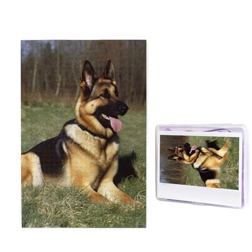 1000-teiliges Puzzle für Erwachsene, herausforderndes Holzpuzzle Deutscher Schäferhund, Fotopuzzle, individuelles Bilderpuzzle für Erwachsene und Kinder, Familienspielabende, 50 x 49,5 cm Puzzle von KLOPH