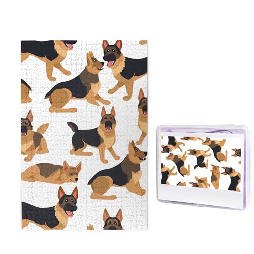 1000-teiliges Puzzle für Erwachsene, herausforderndes Holzpuzzle Deutscher Schäferhund, Fotopuzzle, individuelles Bilderpuzzle für Erwachsene und Kinder, Familienspielabende, 50 x 49,5 cm Puzzle von KLOPH