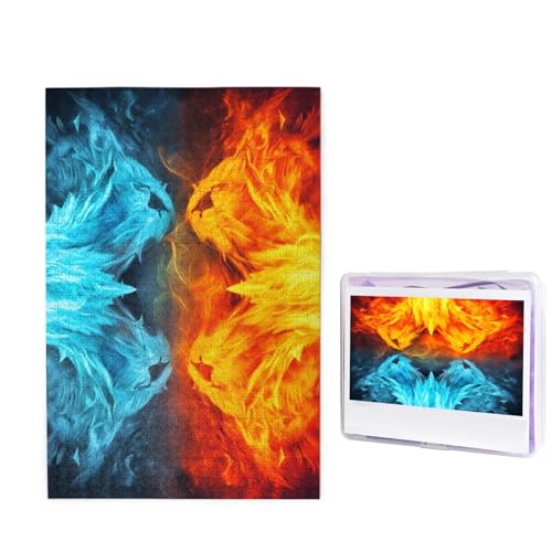 1000-teiliges Puzzle für Erwachsene, herausforderndes Holzpuzzle Feuer gegen Eis, Kunst, Fotopuzzle, individuelles personalisiertes Bilderpuzzle für Erwachsene und Kinder, Familienspielabende, 50 x 1000-teiliges Puzzle für Erwachsene, herausforderndes Holzpuzzle Feuer gegen Eis, Kunst, Fotopuzzle, individuelles personalisiertes Bilderpuzzle für Erwachsene und Kinder, Familienspielabende, 50 x von KLOPH