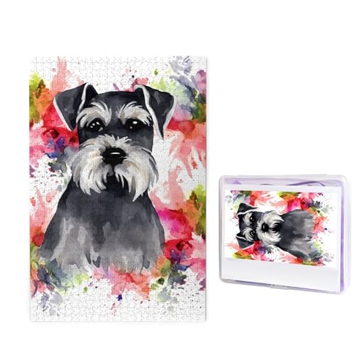 1000-teiliges Puzzle für Erwachsene, herausforderndes Holzpuzzle Schnauzer, Fotopuzzle, individuelles Bilderpuzzle für Erwachsene und Kinder, Familienspielabende, 50 x 49,5 cm Puzzle 1000-teiliges Puzzle für Erwachsene, herausforderndes Holzpuzzle Schnauzer, Fotopuzzle, individuelles Bilderpuzzle für Erwachsene und Kinder, Familienspielabende, 50 x 49,5 cm Puzzle von KLOPH