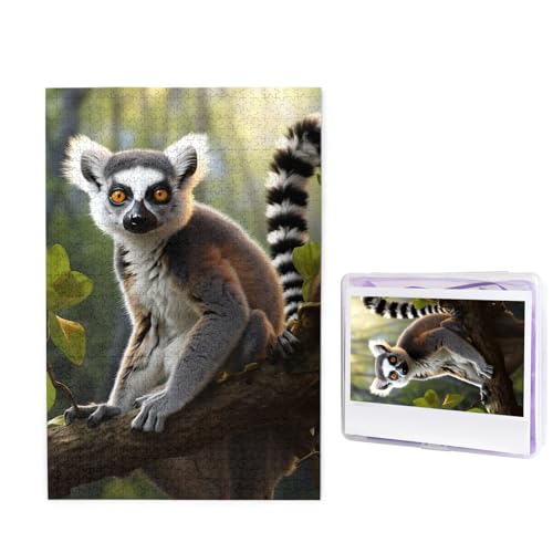 1000-teiliges Puzzle für Erwachsene, herausforderndes Holzpuzzle mit Ringschwanz, Lemur, Fotopuzzle, individuelles personalisiertes Bilderpuzzle für Erwachsene und Kinder, Familienspielabende, 50 x 1000-teiliges Puzzle für Erwachsene, herausforderndes Holzpuzzle mit Ringschwanz, Lemur, Fotopuzzle, individuelles personalisiertes Bilderpuzzle für Erwachsene und Kinder, Familienspielabende, 50 x von KLOPH