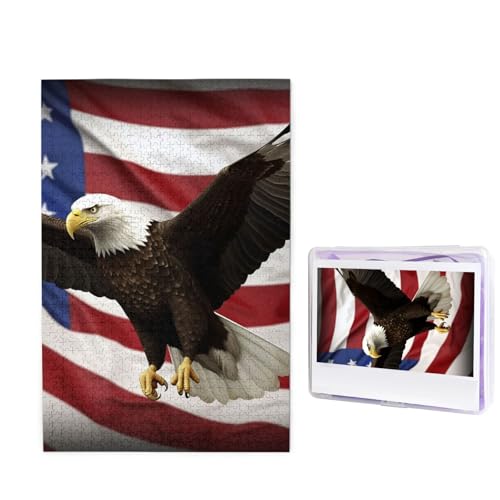 1000-teiliges Puzzle für Erwachsene, herausforderndes Holzpuzzle mit amerikanischer Flagge, Fliegenadler, Fotopuzzle, individuelles Bilderpuzzle für Erwachsene und Kinder, Familienspielabende, 50 x 1000-teiliges Puzzle für Erwachsene, herausforderndes Holzpuzzle mit amerikanischer Flagge, Fliegenadler, Fotopuzzle, individuelles Bilderpuzzle für Erwachsene und Kinder, Familienspielabende, 50 x von KLOPH
