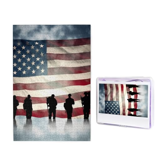 1000-teiliges Puzzle für Erwachsene, herausforderndes Holzpuzzle mit amerikanischer Flagge, Veteranentag, Fotopuzzle, individuelles Bilderpuzzle für Erwachsene und Kinder, Familienspielabende, 50 x 1000-teiliges Puzzle für Erwachsene, herausforderndes Holzpuzzle mit amerikanischer Flagge, Veteranentag, Fotopuzzle, individuelles Bilderpuzzle für Erwachsene und Kinder, Familienspielabende, 50 x von KLOPH