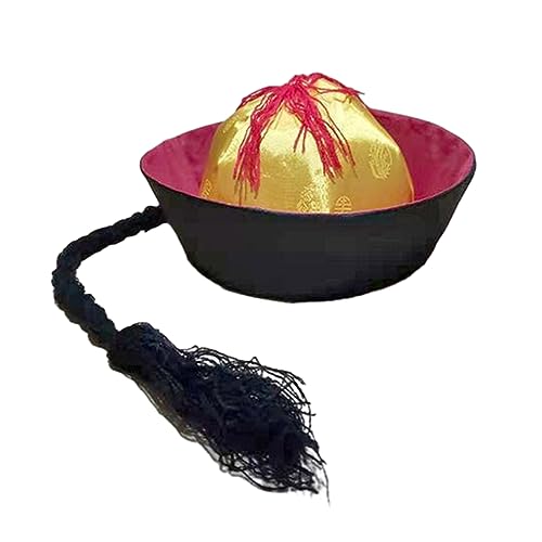 KLOVA Chinesischer Eunuchen-Hut, traditionelles Kostüm, Kopfbedeckung, für Damen und Herren, chinesische Qing-Dynastie-Stil, Hut für Cosplay von KLOVA