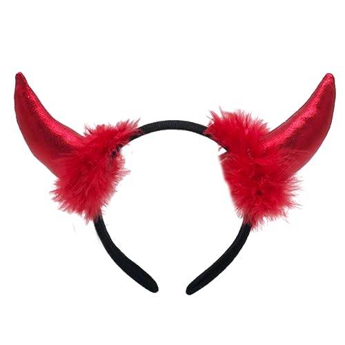 KLOVA Glitzer Horn Stirnband Teufelshörner Stirnband Halloween Hörner Stirnband Cosplay Verkleidung Foto Requisiten Haarschmuck von KLOVA