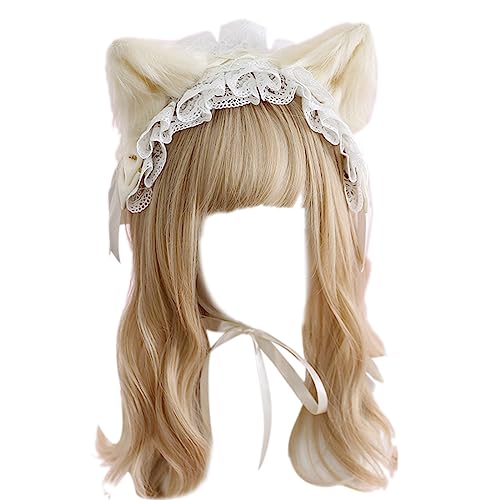 KLOVA Katzenohren-Stirnband mit abnehmbarer Fliege für Frauen und Mädchen, Zubehör für Erwachsene, Frauen, weibliches Kostüm, Cosplay von KLOVA