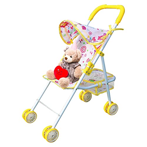 Spielzeug Kinderwagen | Faltbarer Kinderwagen mit unterem Korb - Kinderwagen zum Spielen im Freien, Puppenzubehör für Kinder ab 3 Jahren, Jungen und Mädchen für unterwegs! Klufo von KLUFO