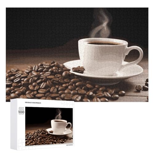 1000 Teile Puzzle, Kaffeetasse und Kaffeebohnen, Holzpuzzle, personalisiertes Bild, Puzzle, Familiendekoration, Puzzles für Erwachsene, anspruchsvolles Puzzle, Familie, Hochzeit, Abschlussgeschenk 1000 Teile Puzzle, Kaffeetasse und Kaffeebohnen, Holzpuzzle, personalisiertes Bild, Puzzle, Familiendekoration, Puzzles für Erwachsene, anspruchsvolles Puzzle, Familie, Hochzeit, Abschlussgeschenk von KLWQR