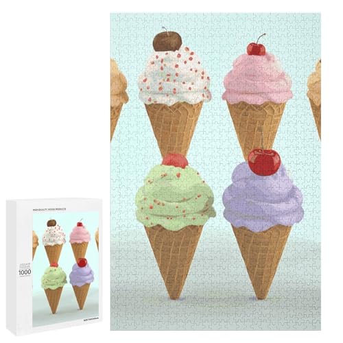 Eistüten-Puzzle, Holzpuzzle, personalisierbar, 1000 Teile, Familiendekoration für Erwachsene, anspruchsvolles Puzzle, Familie, Hochzeit, Abschlussgeschenk Eistüten-Puzzle, Holzpuzzle, personalisierbar, 1000 Teile, Familiendekoration für Erwachsene, anspruchsvolles Puzzle, Familie, Hochzeit, Abschlussgeschenk von KLWQR