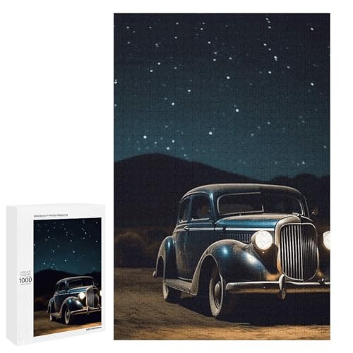 Holzpuzzle "Car Under Night", personalisiertes Bild, Puzzle, 1000 Stück, Familiendekoration, Puzzles für Erwachsene, anspruchsvolles Puzzle, Familie, Hochzeit, Abschlussgeschenk von KLWQR