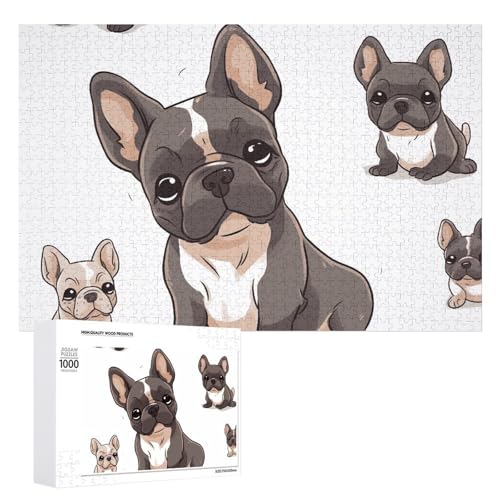 Holzpuzzle Französische Bulldogge, personalisiertes Bild, Puzzle, Familiendekoration, Puzzles für Erwachsene, anspruchsvolles Puzzle, Familie, Hochzeit, Abschlussgeschenk, 1000 Stück Holzpuzzle Französische Bulldogge, personalisiertes Bild, Puzzle, Familiendekoration, Puzzles für Erwachsene, anspruchsvolles Puzzle, Familie, Hochzeit, Abschlussgeschenk, 1000 Stück von KLWQR