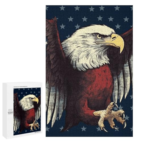 Holzpuzzle mit Adlerflagge, personalisiertes Bild, Puzzle, 1000 Stück, für Erwachsene, Familie, Hochzeit, Abschlussfeier Holzpuzzle mit Adlerflagge, personalisiertes Bild, Puzzle, 1000 Stück, für Erwachsene, Familie, Hochzeit, Abschlussfeier von KLWQR