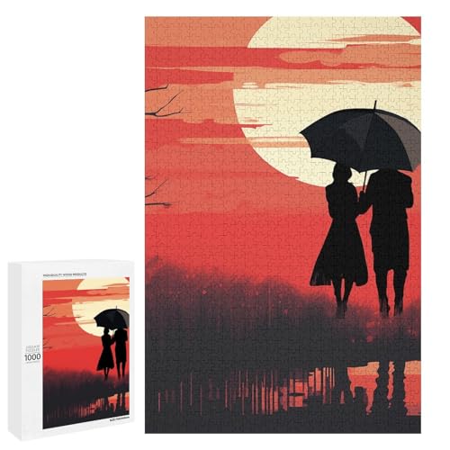 Holzpuzzle mit zwei Personen unter dem Regenschirm, personalisiertes Bild, Puzzle, 1000 Stück, für Erwachsene, Familie, Hochzeit, Abschlussfeier Holzpuzzle mit zwei Personen unter dem Regenschirm, personalisiertes Bild, Puzzle, 1000 Stück, für Erwachsene, Familie, Hochzeit, Abschlussfeier von KLWQR