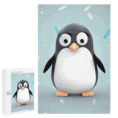 Niedliches Pinguin-Puzzle, Holzpuzzle, personalisierbar, 1000 Stück, für Erwachsene, anspruchsvolles Puzzle, Familie, Hochzeit, Abschlussgeschenk von KLWQR