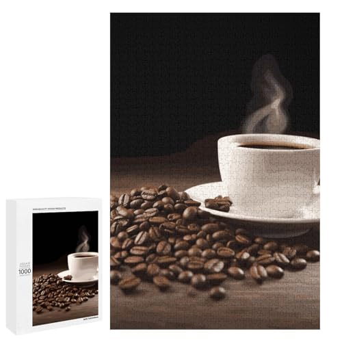 Puzzle mit Kaffeetasse und Kaffeebohnen, Holzpuzzle, personalisierbar, 1000 Teile, für Erwachsene, anspruchsvolles Puzzle, Familie, Hochzeit, Abschlussgeschenk Puzzle mit Kaffeetasse und Kaffeebohnen, Holzpuzzle, personalisierbar, 1000 Teile, für Erwachsene, anspruchsvolles Puzzle, Familie, Hochzeit, Abschlussgeschenk von KLWQR