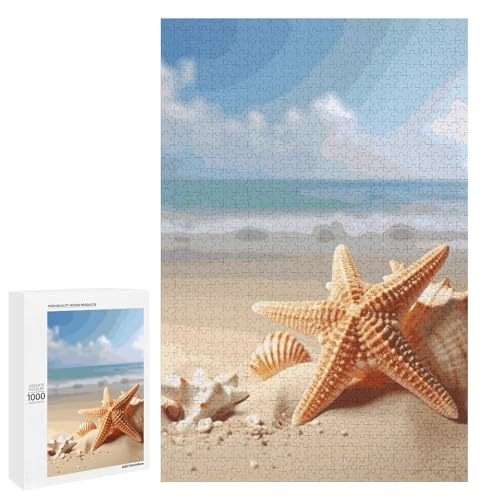 Summer Seestern Muschel-Puzzle, Holzpuzzle, personalisiertes Bild, Puzzle, 1000 Stück, für Erwachsene, anspruchsvolle Puzzles, Hochzeit, Abschlussgeschenk Summer Seestern Muschel-Puzzle, Holzpuzzle, personalisiertes Bild, Puzzle, 1000 Stück, für Erwachsene, anspruchsvolle Puzzles, Hochzeit, Abschlussgeschenk von KLWQR
