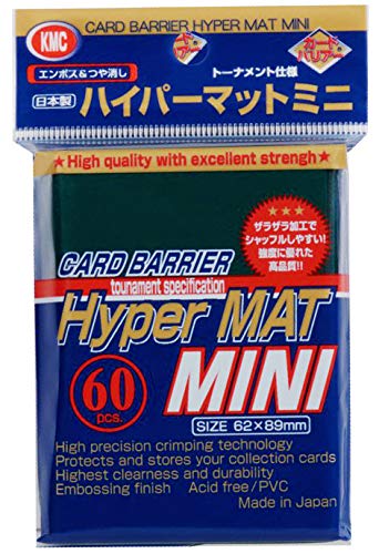 60 KMC Hyper Mat Green Small Mini Size Sleeves - Kartenhüllen grün - Yu-Gi-Oh! von KMC