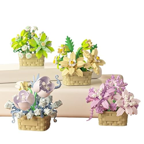 KMFASVX 4 stück Klemmbausteine Blumen Set, Bausteine Blumen Simulation Topf Pflanze, Mini Topf Pflanze, DIY Pflanze Blumenstrauß Bauspielzeugset, Sukkulenten klemmbausteine Dekoration für Ostern KMFASVX 4 stück Klemmbausteine Blumen Set, Bausteine Blumen Simulation Topf Pflanze, Mini Topf Pflanze, DIY Pflanze Blumenstrauß Bauspielzeugset, Sukkulenten klemmbausteine Dekoration für Ostern von KMFASVX