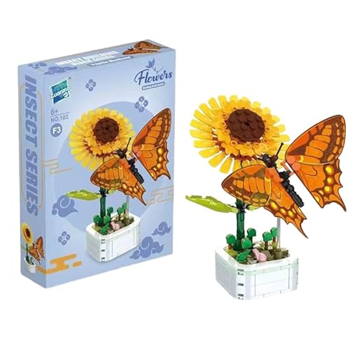 KMFASVX Blumen Bausteine Set 2PCS Schmetterlings Sonnenblumen Blumen Insekten Klemmbausteine Bausteine Geschenk für Mama Freundin KMFASVX Blumen Bausteine Set 2PCS Schmetterlings Sonnenblumen Blumen Insekten Klemmbausteine Bausteine Geschenk für Mama Freundin von KMFASVX