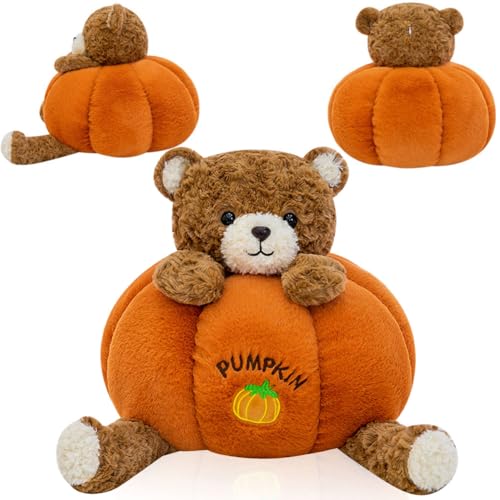 KMFASVX Teddy Plüschtier Kürbis,Halloween Kuscheltier, Halloween Plüschpuppe,Nette Plüsch Spielzeug Niedliche Kuscheltier Plüschbär für Mädchen Jungen Kinder Partei Weihnachten Geburtstag 30CM von KMFASVX