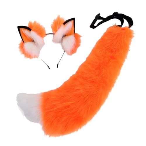 KMGDM 2 x Tier-Cosplay-Kostüm, Kunstpelze, Wolf, Katzen, Füchse, Schwanz und Katzenohren, Stirnbänder, Halloween-Party, Kostümzubehör KMGDM 2 x Tier-Cosplay-Kostüm, Kunstpelze, Wolf, Katzen, Füchse, Schwanz und Katzenohren, Stirnbänder, Halloween-Party, Kostümzubehör von KMGDM