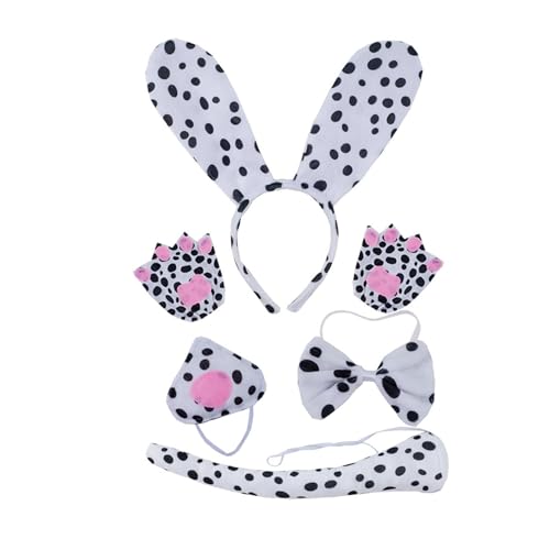 KMGDM 4/5/6 Hundekostüm-Set, Hundeohren, Stirnbänder, Schwanz, Schleifen, Tutus, Nase, Handschuh, Tier-Cosplay-Kostüm, für Halloween, Weihnachtsfeier KMGDM 4/5/6 Hundekostüm-Set, Hundeohren, Stirnbänder, Schwanz, Schleifen, Tutus, Nase, Handschuh, Tier-Cosplay-Kostüm, für Halloween, Weihnachtsfeier von KMGDM
