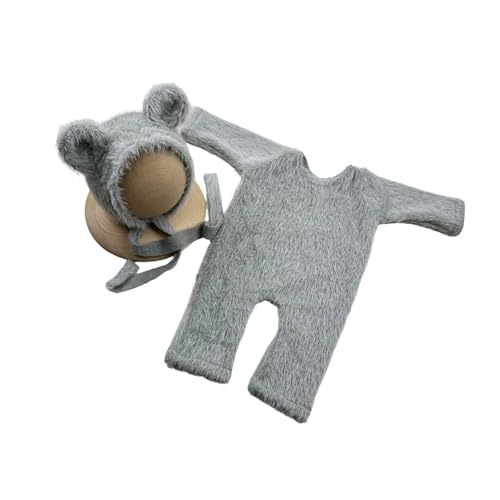 KMGDM Baby-Kostüm-Set, Bär und Hut, Foto-Kleidung, Foto-Requisiten für Jungen und Mädchen, 0-2 Monate von KMGDM
