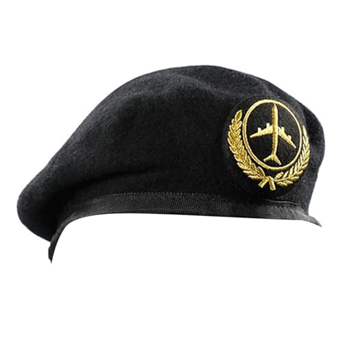 KMGDM Baskenmützen aus Wolle, bestickt, Sicherheitsuniform, Zubehör, Kapitän, professionelle Sicherheitskapitäne, Cosplay- KMGDM Baskenmützen aus Wolle, bestickt, Sicherheitsuniform, Zubehör, Kapitän, professionelle Sicherheitskapitäne, Cosplay- von KMGDM