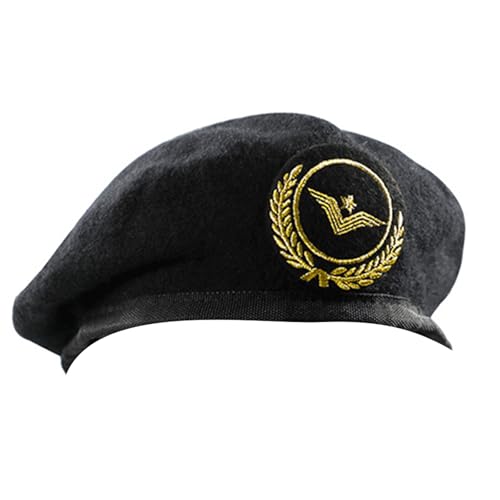 KMGDM Baskenmützen aus Wolle, bestickt, Sicherheitsuniform, Zubehör, Kapitän, professionelle Sicherheitskapitäne, Cosplay- KMGDM Baskenmützen aus Wolle, bestickt, Sicherheitsuniform, Zubehör, Kapitän, professionelle Sicherheitskapitäne, Cosplay- von KMGDM