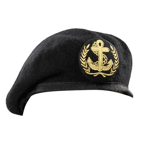 KMGDM Baskenmützen aus Wolle, bestickt, Sicherheitsuniform, Zubehör, Kapitän, professionelle Sicherheitskapitäne, Cosplay- KMGDM Baskenmützen aus Wolle, bestickt, Sicherheitsuniform, Zubehör, Kapitän, professionelle Sicherheitskapitäne, Cosplay- von KMGDM
