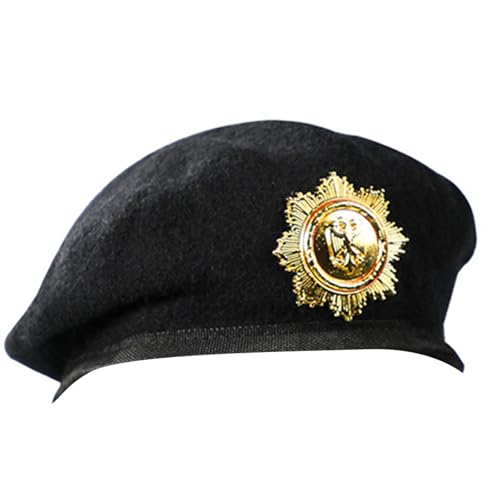 KMGDM Baskenmützen aus Wolle, bestickt, Sicherheitsuniform, Zubehör, Kapitän, professionelle Sicherheitskapitäne, Cosplay- KMGDM Baskenmützen aus Wolle, bestickt, Sicherheitsuniform, Zubehör, Kapitän, professionelle Sicherheitskapitäne, Cosplay- von KMGDM