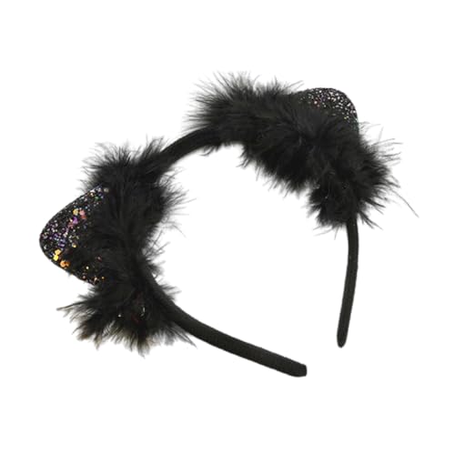 KMGDM Einzigartiges Katzenohren-Haarband für Halloween und Kostümpartys, Plüsch-Haarschmuck, Party-Kopfbedeckung für Kinder und Erwachsene von KMGDM