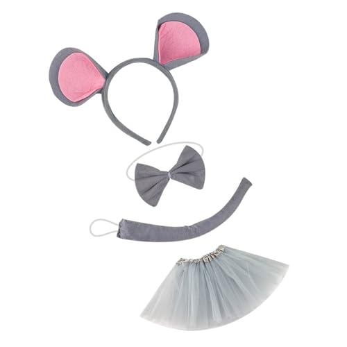 KMGDM Entzückendes Stirnband-Set mit Maus-Ohren und Schleifen, Schwanz, Zubehör für Kinder, Kostümpartys, Aufführungen, Kostümzubehör KMGDM Entzückendes Stirnband-Set mit Maus-Ohren und Schleifen, Schwanz, Zubehör für Kinder, Kostümpartys, Aufführungen, Kostümzubehör von KMGDM