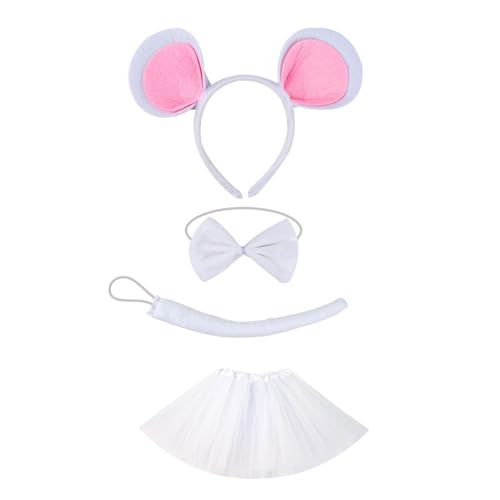 KMGDM Entzückendes Stirnband-Set mit Maus-Ohren und Schleifen, Schwanz, Zubehör für Kinder, Kostümpartys, Aufführungen, Kostümzubehör KMGDM Entzückendes Stirnband-Set mit Maus-Ohren und Schleifen, Schwanz, Zubehör für Kinder, Kostümpartys, Aufführungen, Kostümzubehör von KMGDM